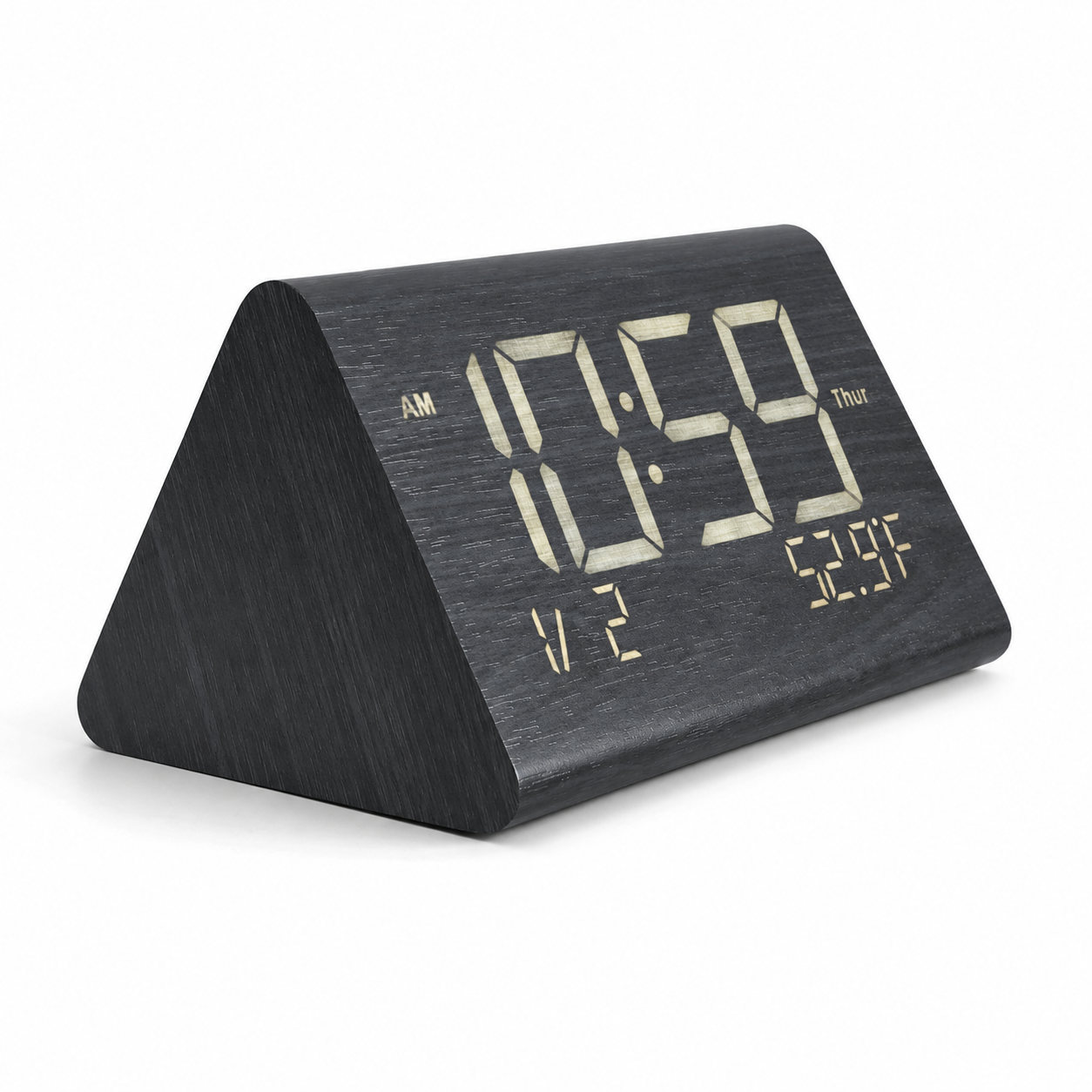Brezaire Black Wooden Desk Clock
