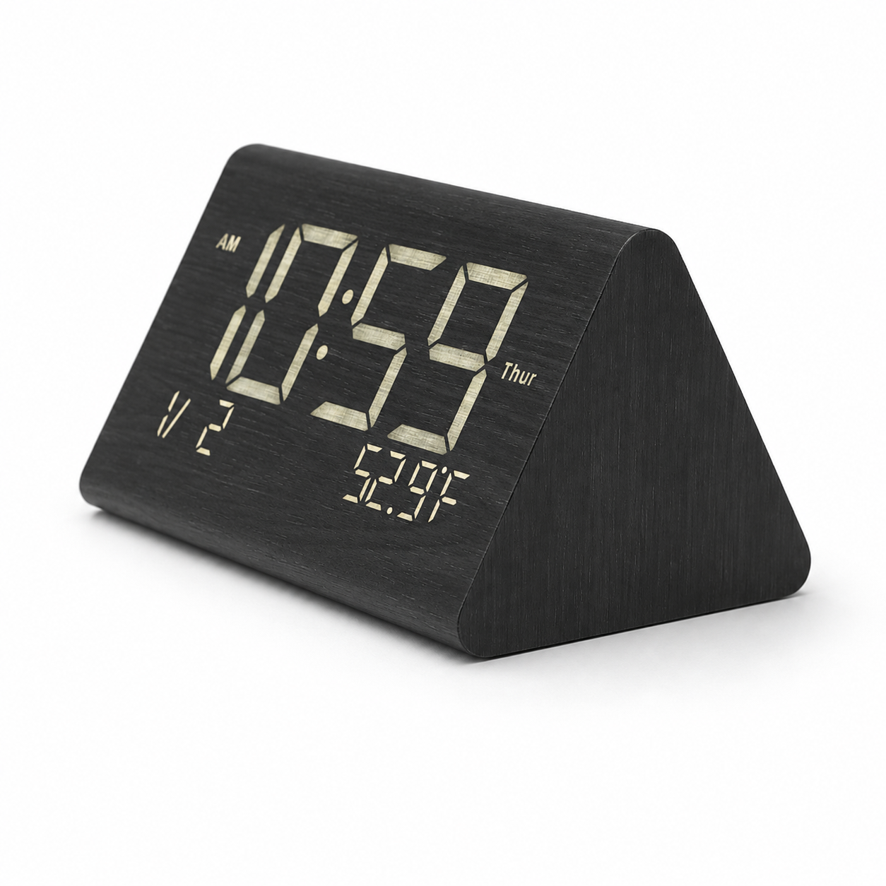 Brezaire Black Wooden Desk Clock